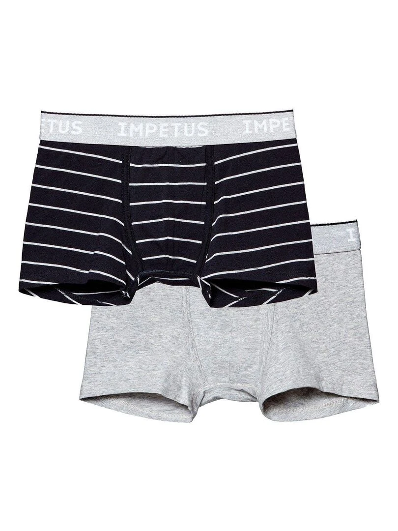Pack de 2 boxers en coton bio Gris