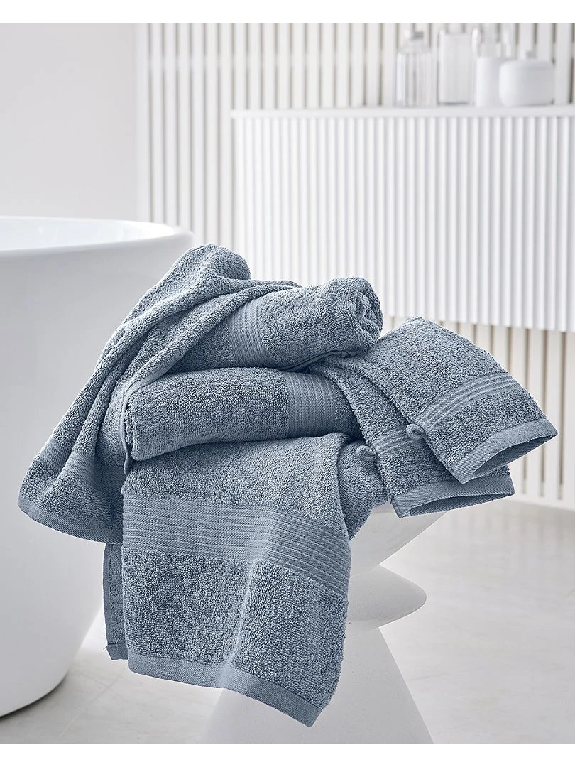 Lot de 2 gants de toilette bleu