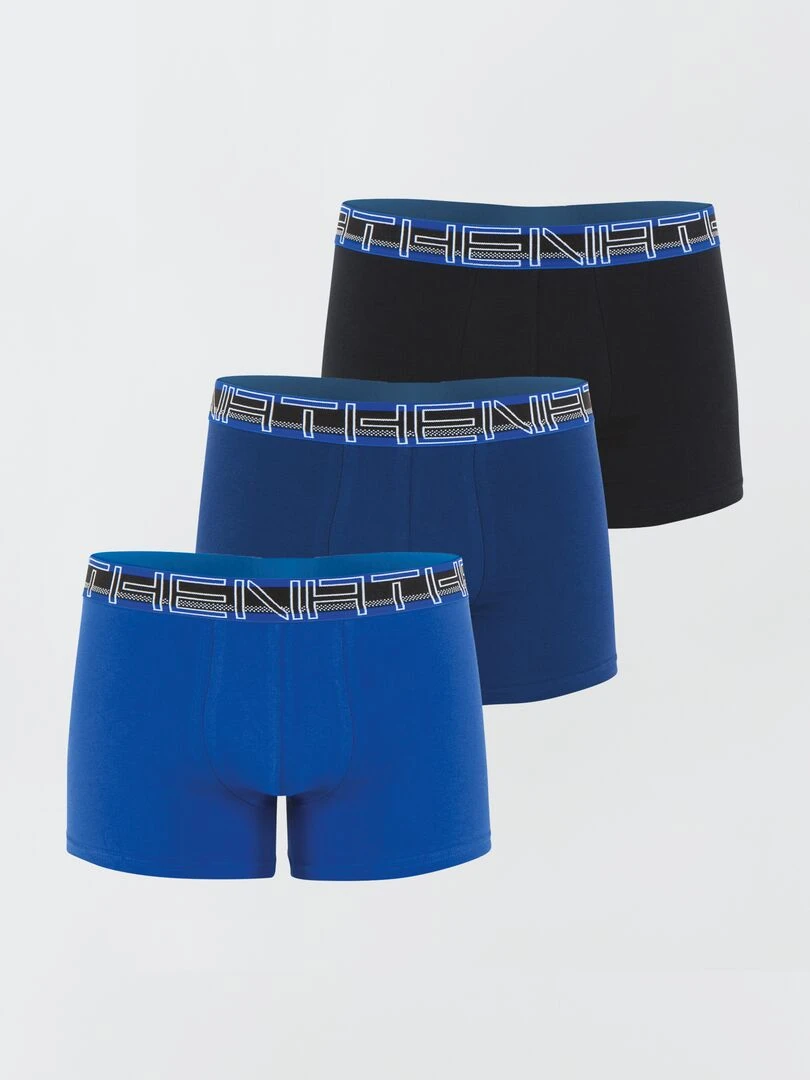 Lot de 3 boxers 'Athena' Bleu/noir