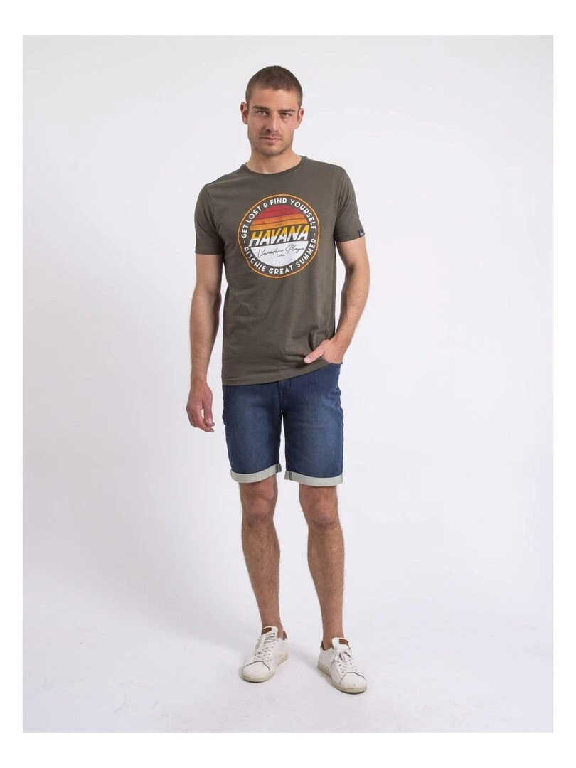 T shirt col rond NOLPIX   Kaki