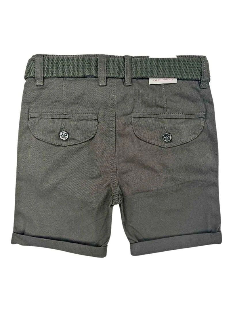 Lee Cooper Bermuda garçon imprimé logo en coton Kaki