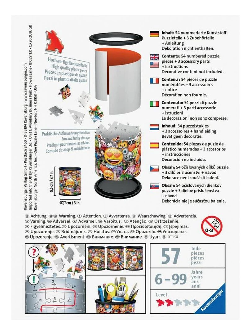 Puzzle 3d pot à crayons emoji N/A