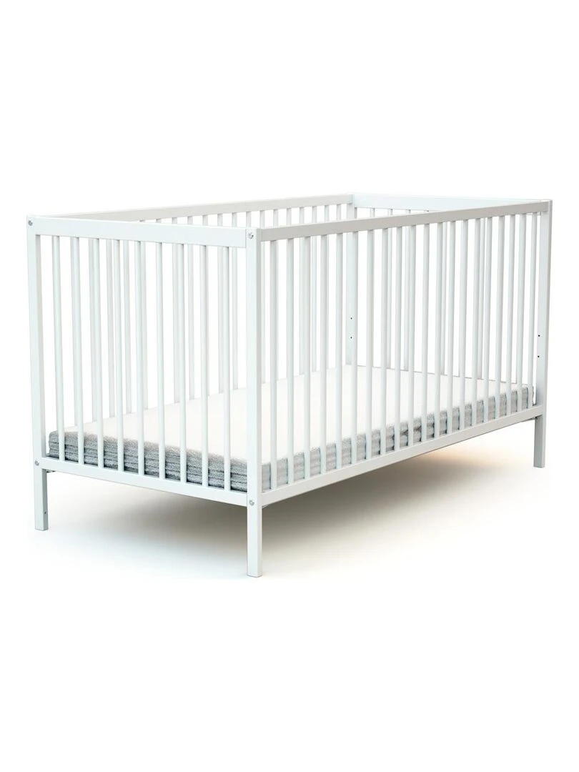 AT4 Lit bébé ESSENTIEL en bois Blanc