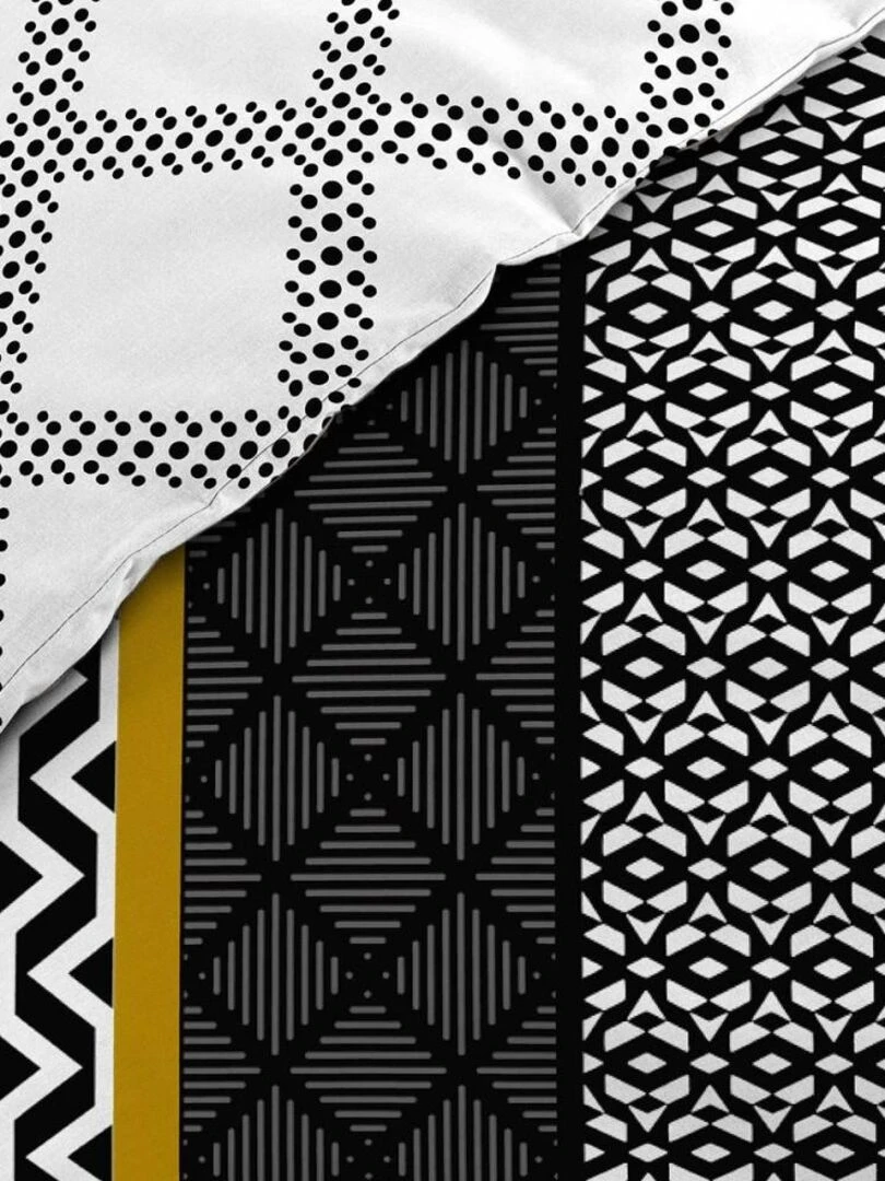 Housse de couette  + taie(s) Dakota coton 57 fils   Noir