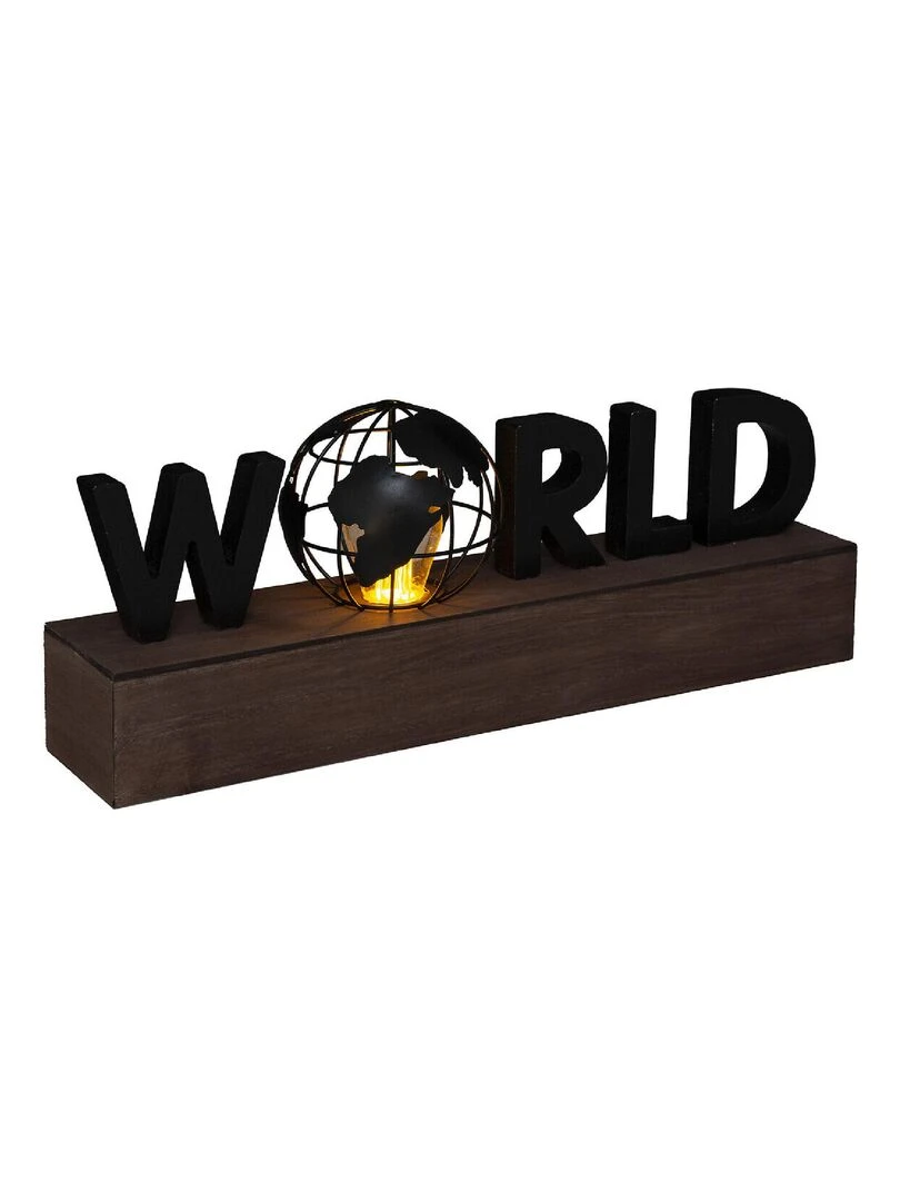 Lampe avec mot "WORLD" Noir