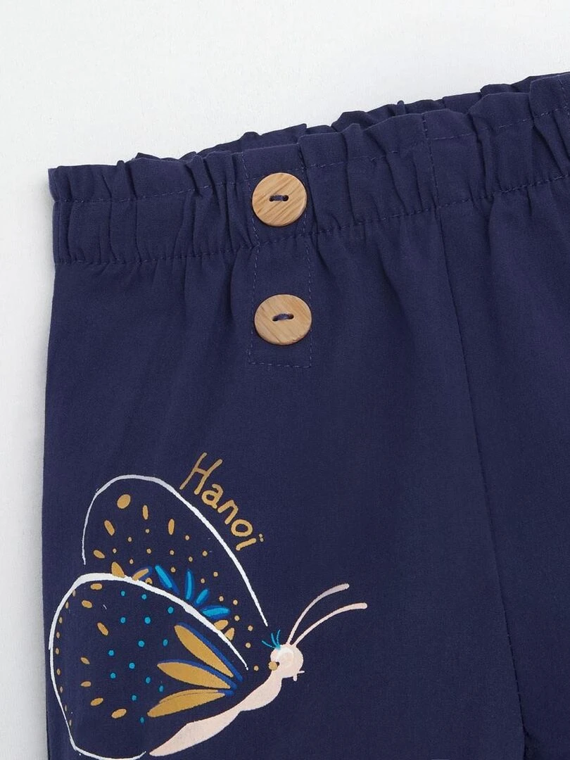 Short fille Hanoi   Bleu