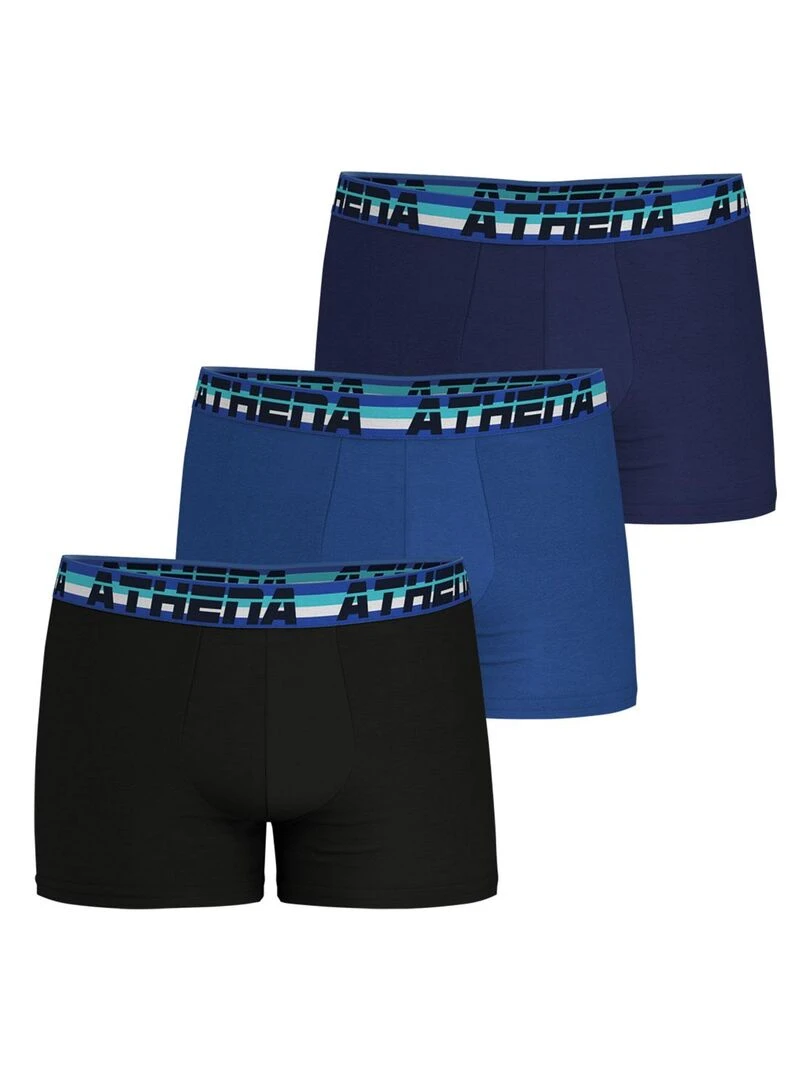 Lot de 3 boxers homme 720 Stretch Coton Noir Bleu