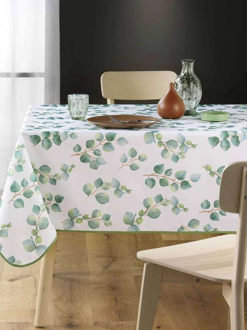 Nappe rectangle impression florale   Vert