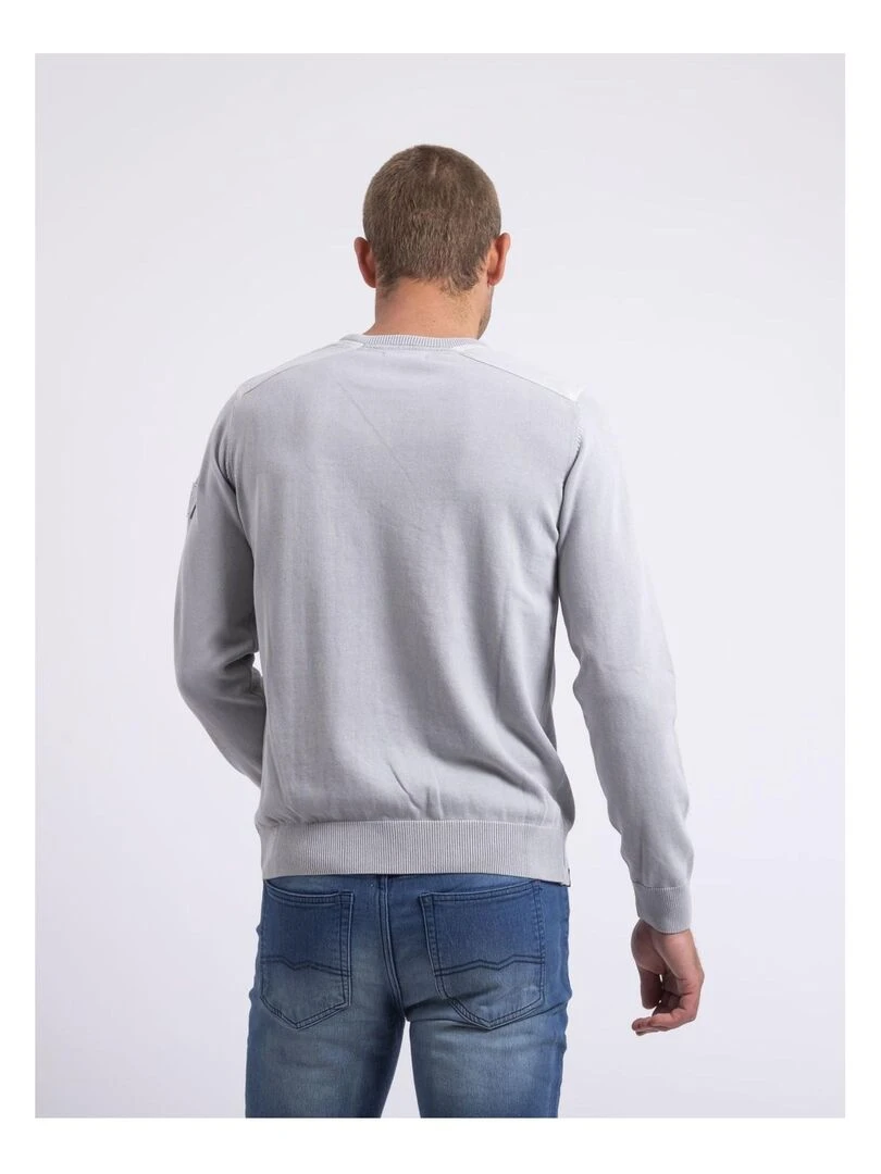 Pull fin col rond AMARTIN Gris
