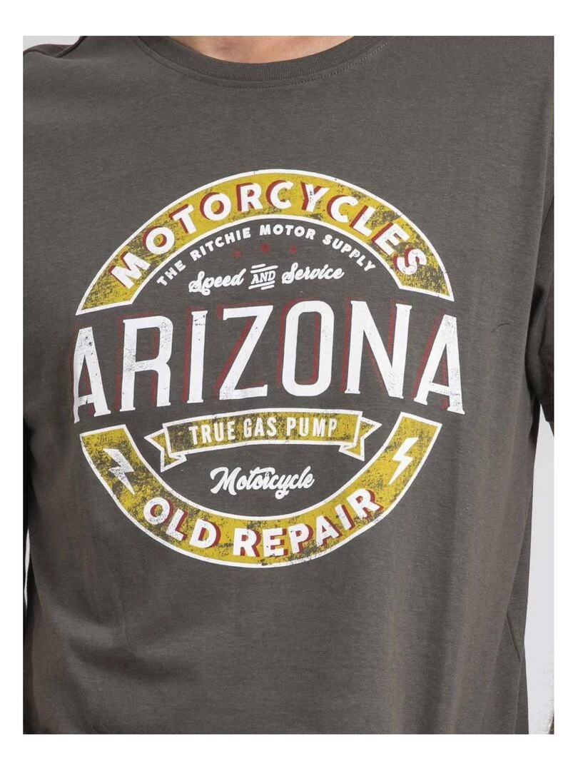 T shirt col rond pur coton JABUSTIN   Kaki