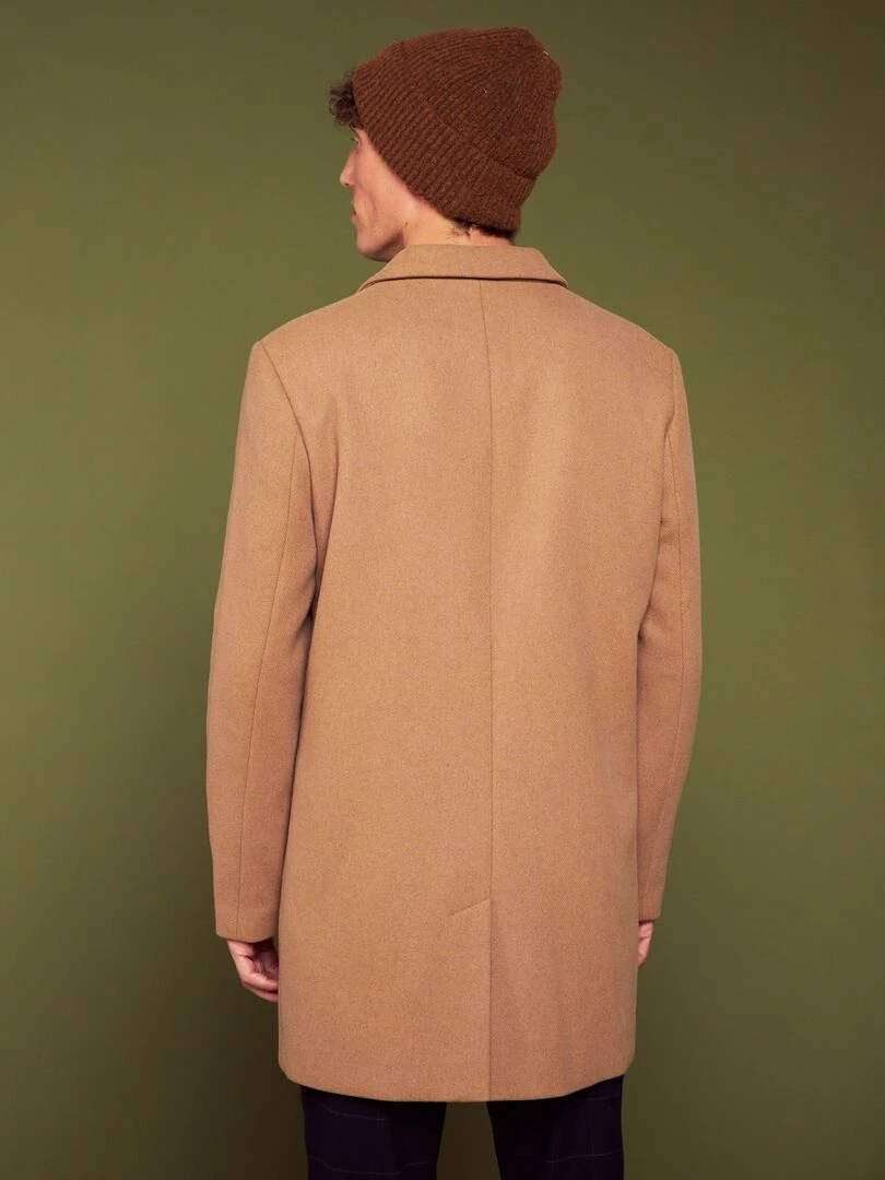 Manteau long avec ouverture boutonnée   Beige