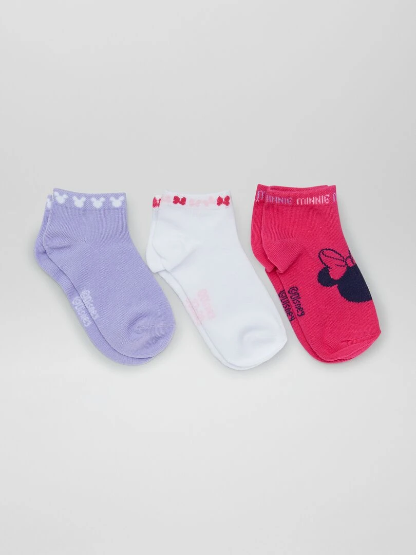 Lot de 3 chaussettes 'Minnie' Rose/violet