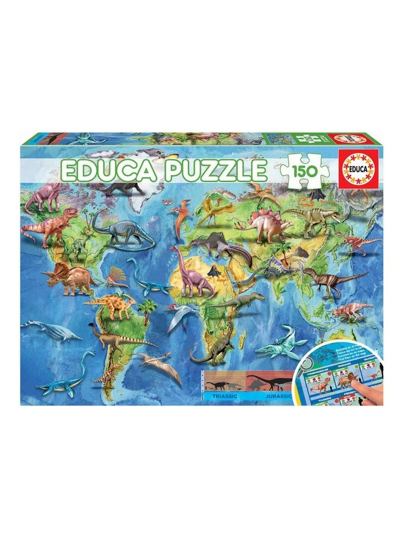 Puzzle 150 pièces : Mappemonde des Dinosaures N/A