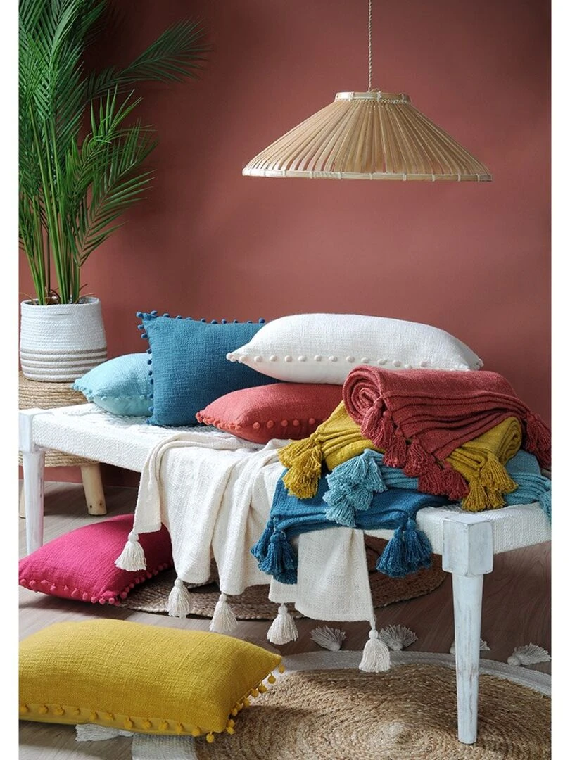 Plaid 125x150 cm Sanchez sauge coton   Vert