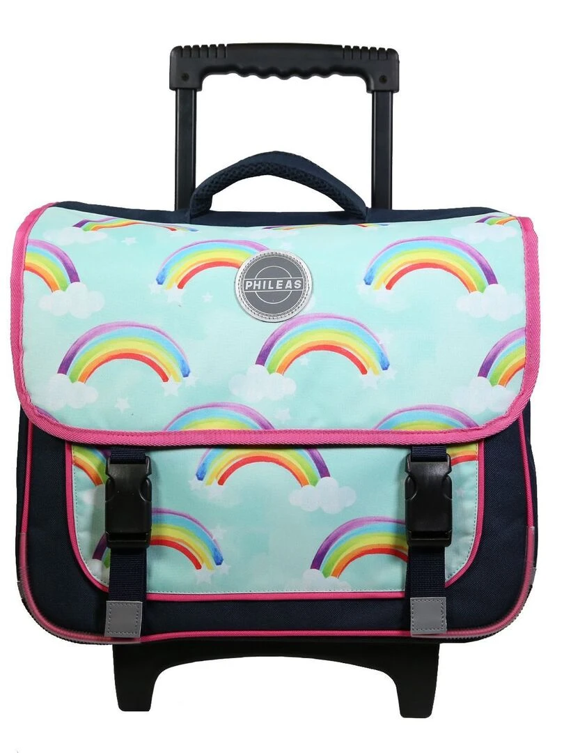 BAGTROTTER Cartable à roulettes 38 cm Phileas Arc En Ciel Bleu Système Smart Comfort Bleu