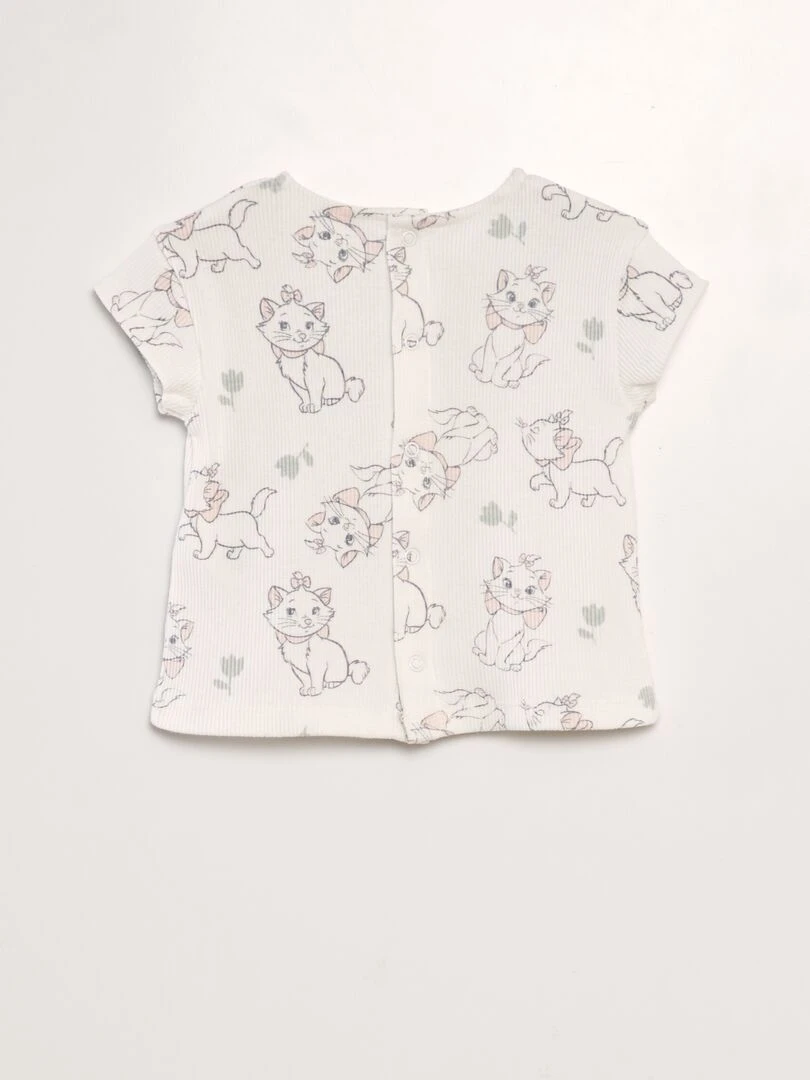 Combishort denim + T shirt imprimé 'Marie' des 'Aristochats'   2 pièces   Marie