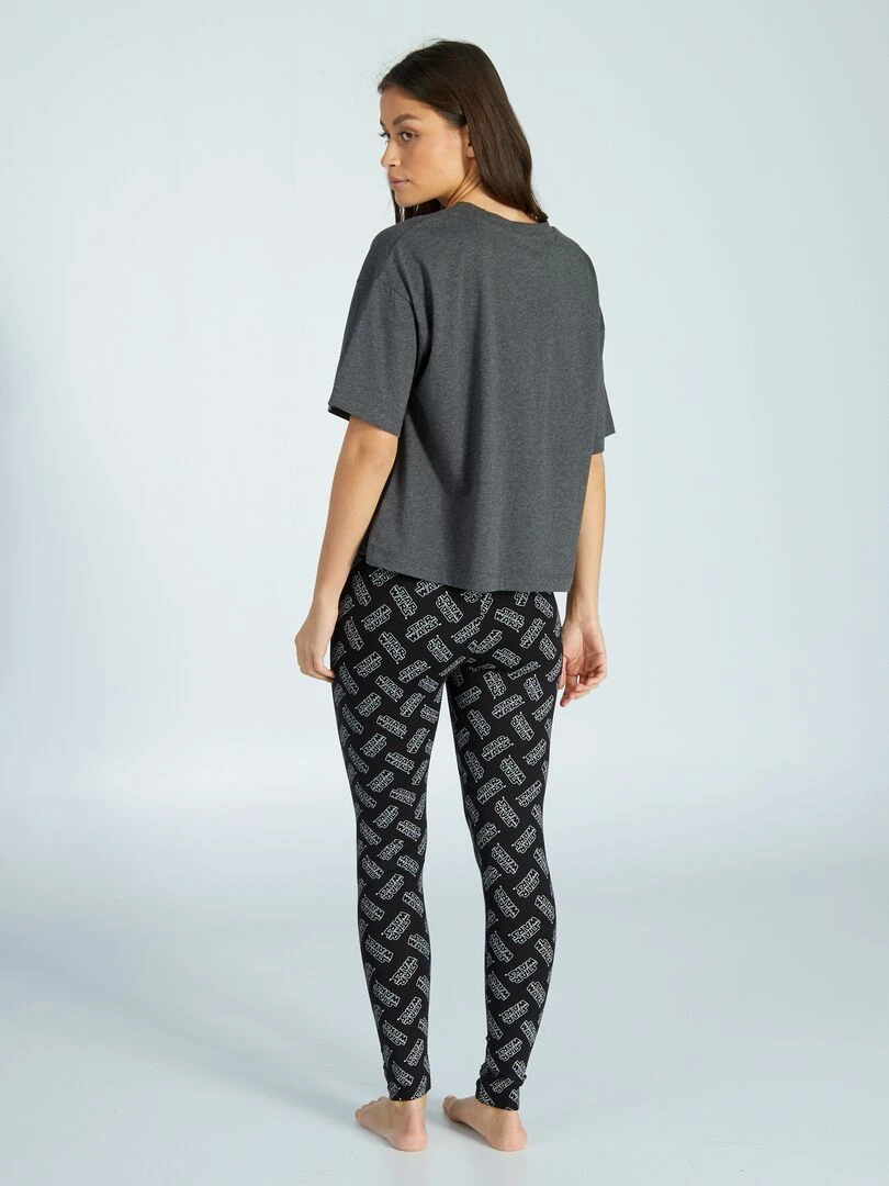 Pyjama long   'Star Wars'   2 pièces   Gris/noir