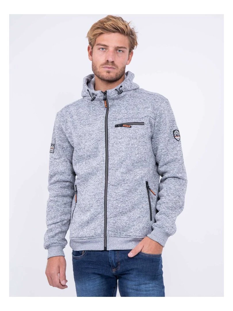 Sweat zippé col montant capuche WEMOVE Gris