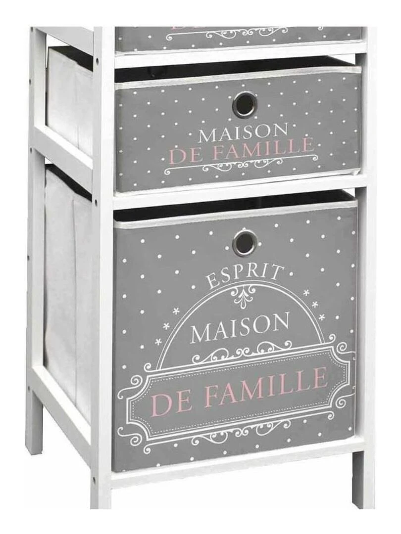 Meuble 3 panières Maison de famille Gris