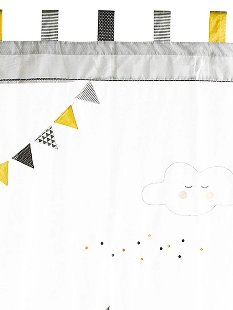 Rideau à pattes en coton gris   SAUTHON   Gris