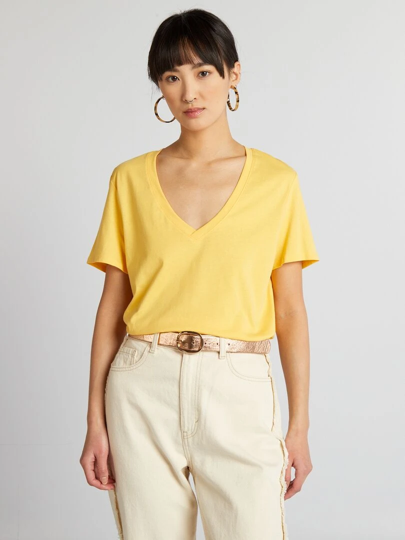 T shirt basique Jaune