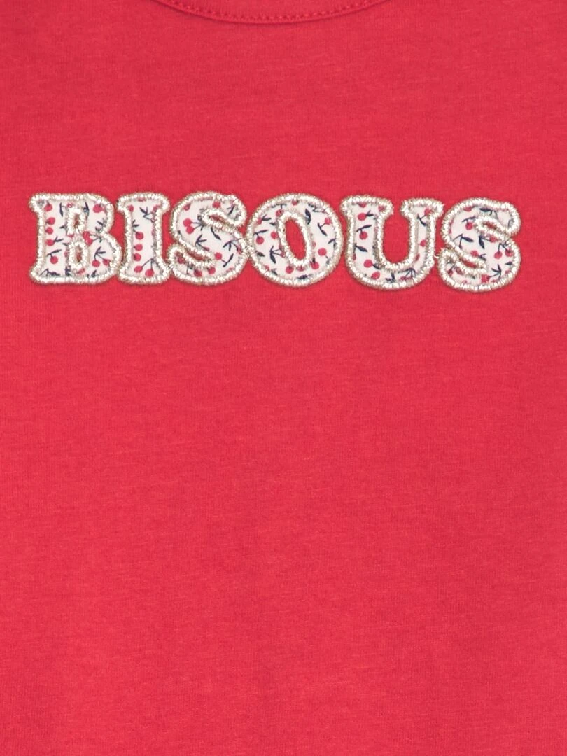 Tee shirt manches courtes imprimé Rouge bisous