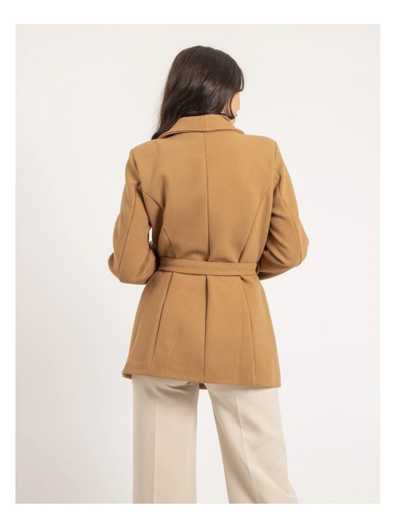 Manteau court zippé UWAYS Marron caramel