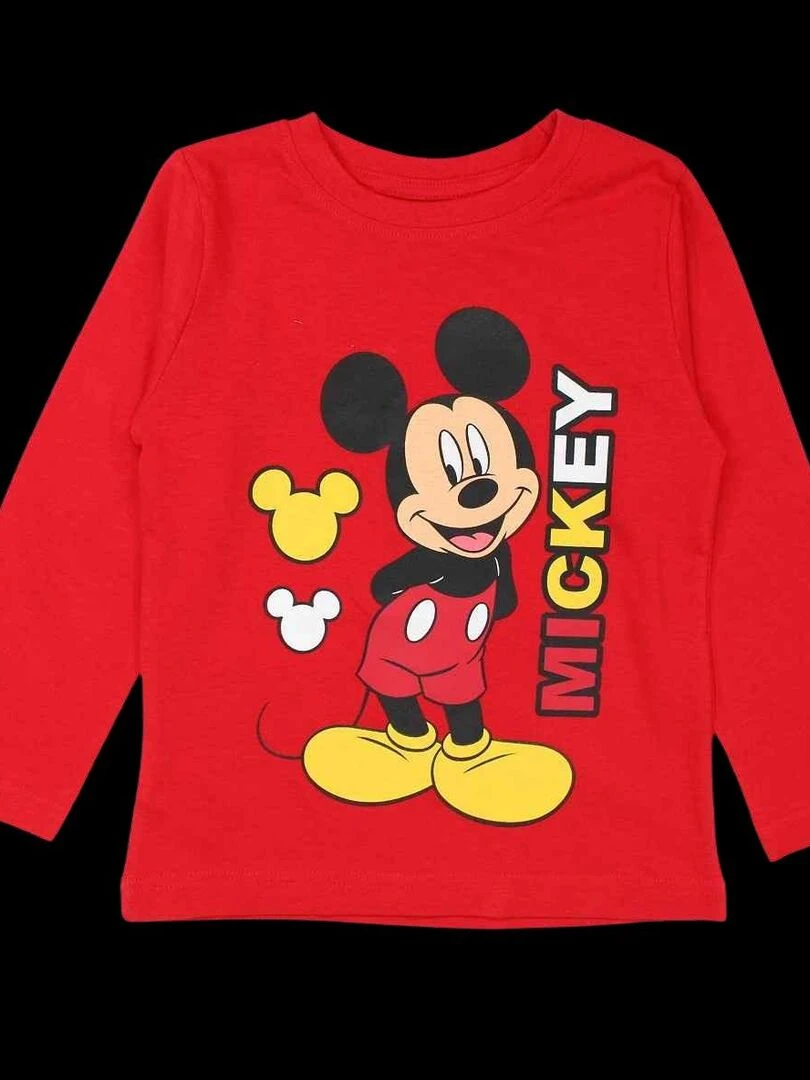 Disney Pyjama garçon imprimé Mickey en coton Rouge