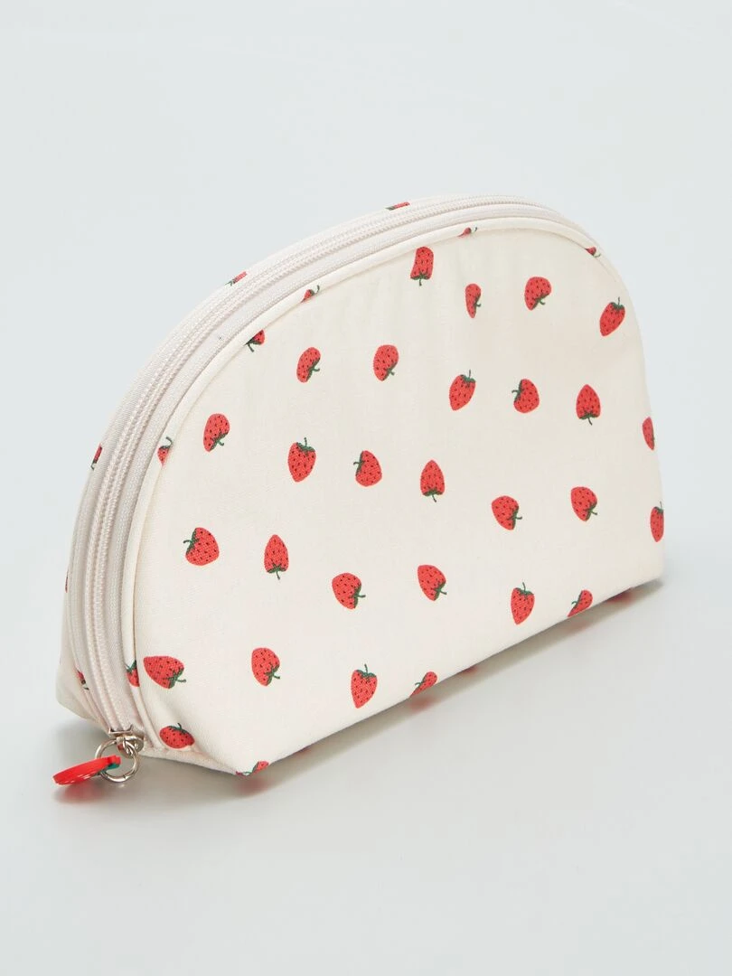 Trousse en coton imprimée fruits Rouge