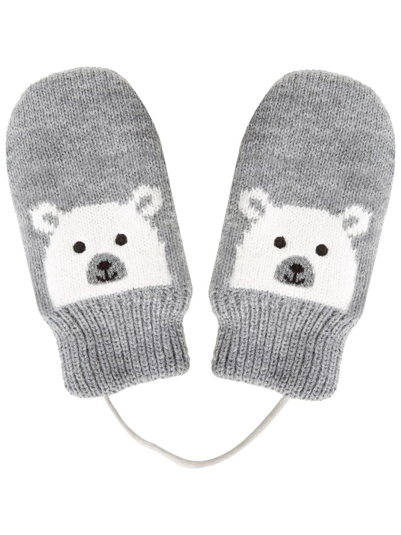 Moufles Enfant motif ours Gris Gris
