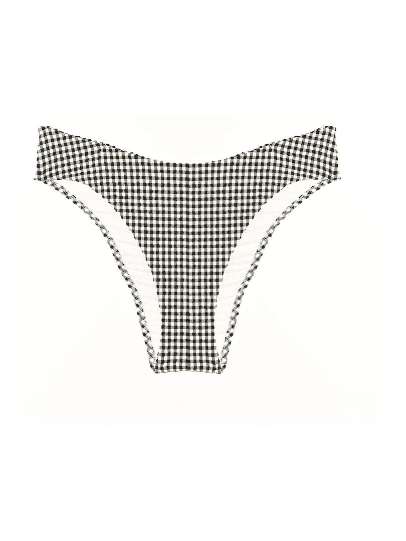 Maillot culotte echancrée vichy Bonnie RougeGorge Lingerie Blanc Noir
