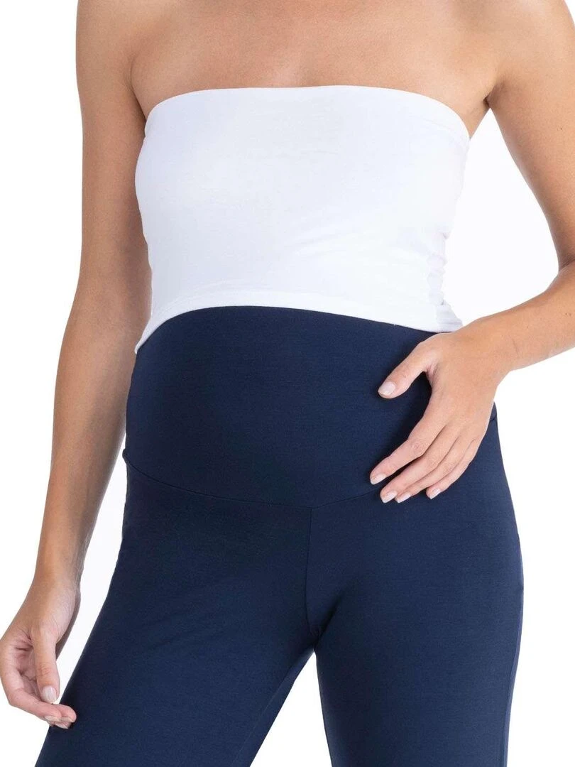 Pantalon de grossesse habillé à jambes larges   Blue   Bleu