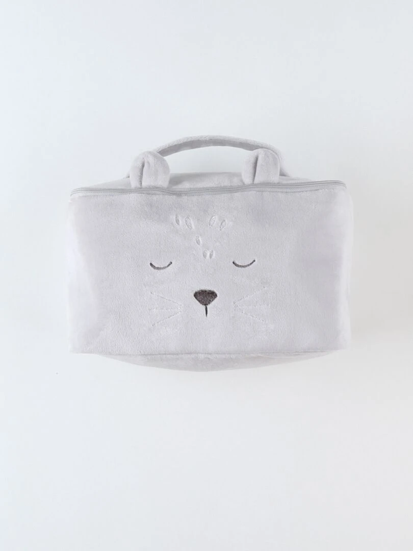 Trousse de toilette en Veloudoux Gris