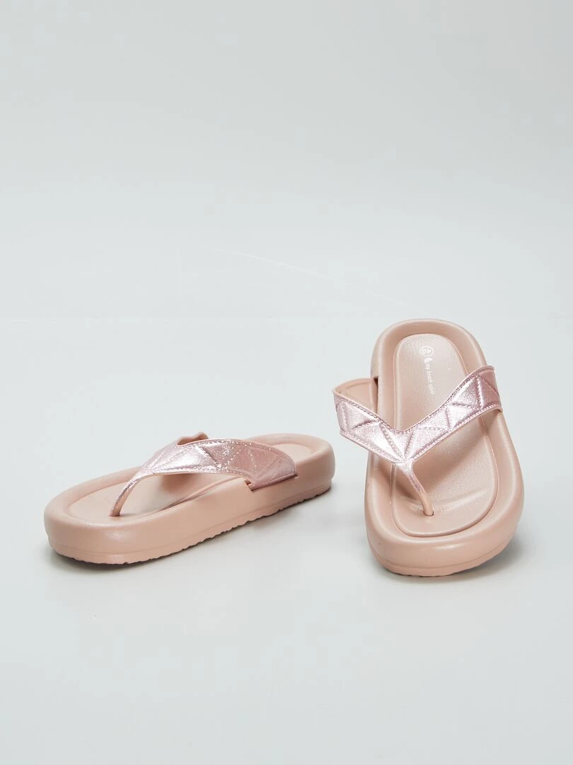 Tongs à paillettes   Rose