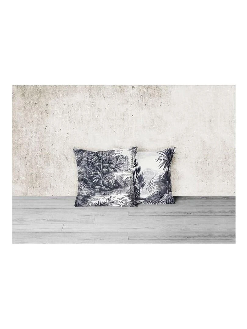 Housse de coussin 40x40 cm Toundra blanc noir Blanc