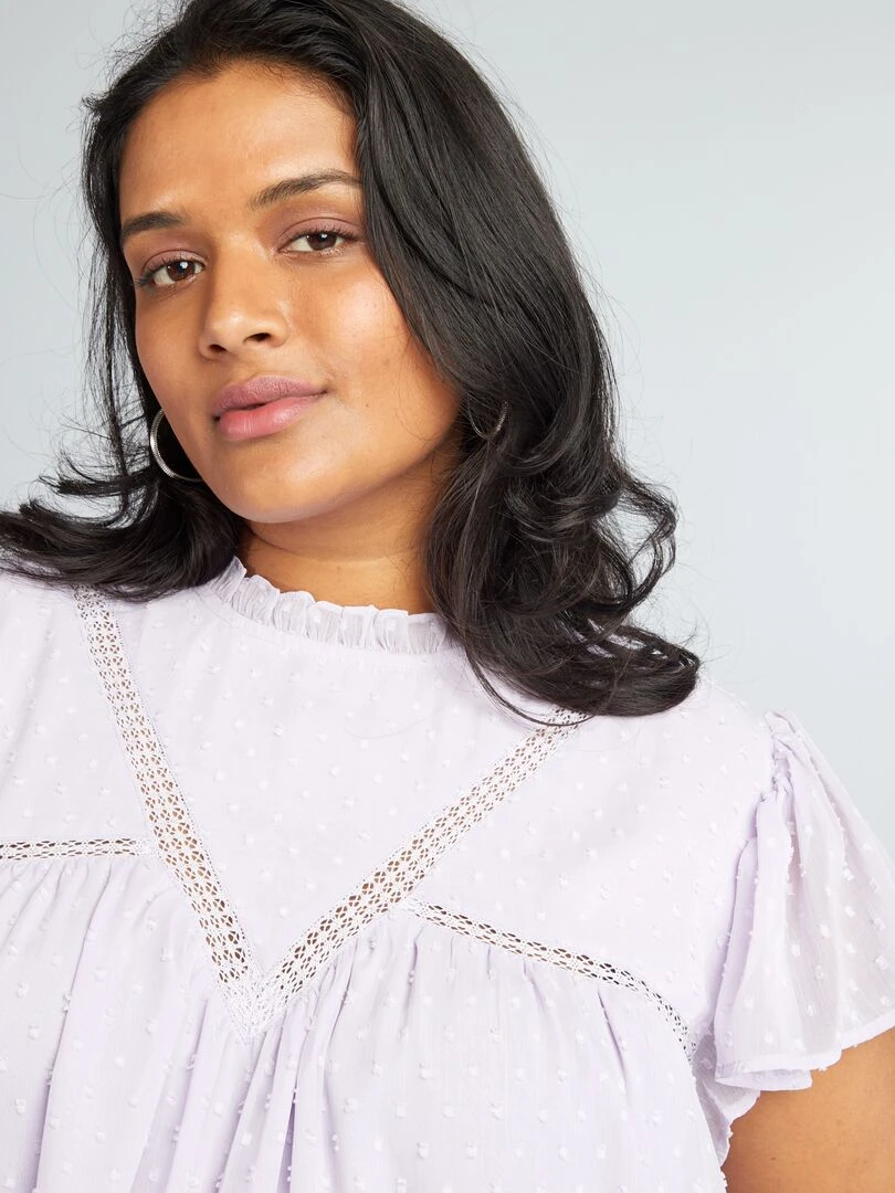 Robe en voile 'plumetis'   Rose