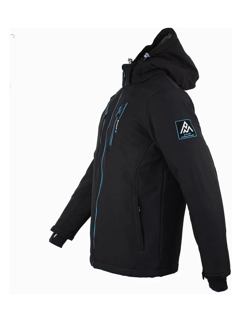 Blouson softshell homme CANADI   PEAK MOUNTAIN   Noir Bleu