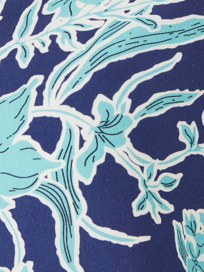 Tunique base volantée fleurie   Damart   Bleu marine