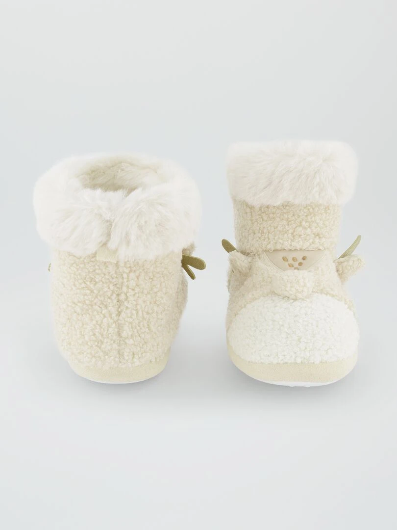Chaussons boots 'Renne de Noël'   Beige