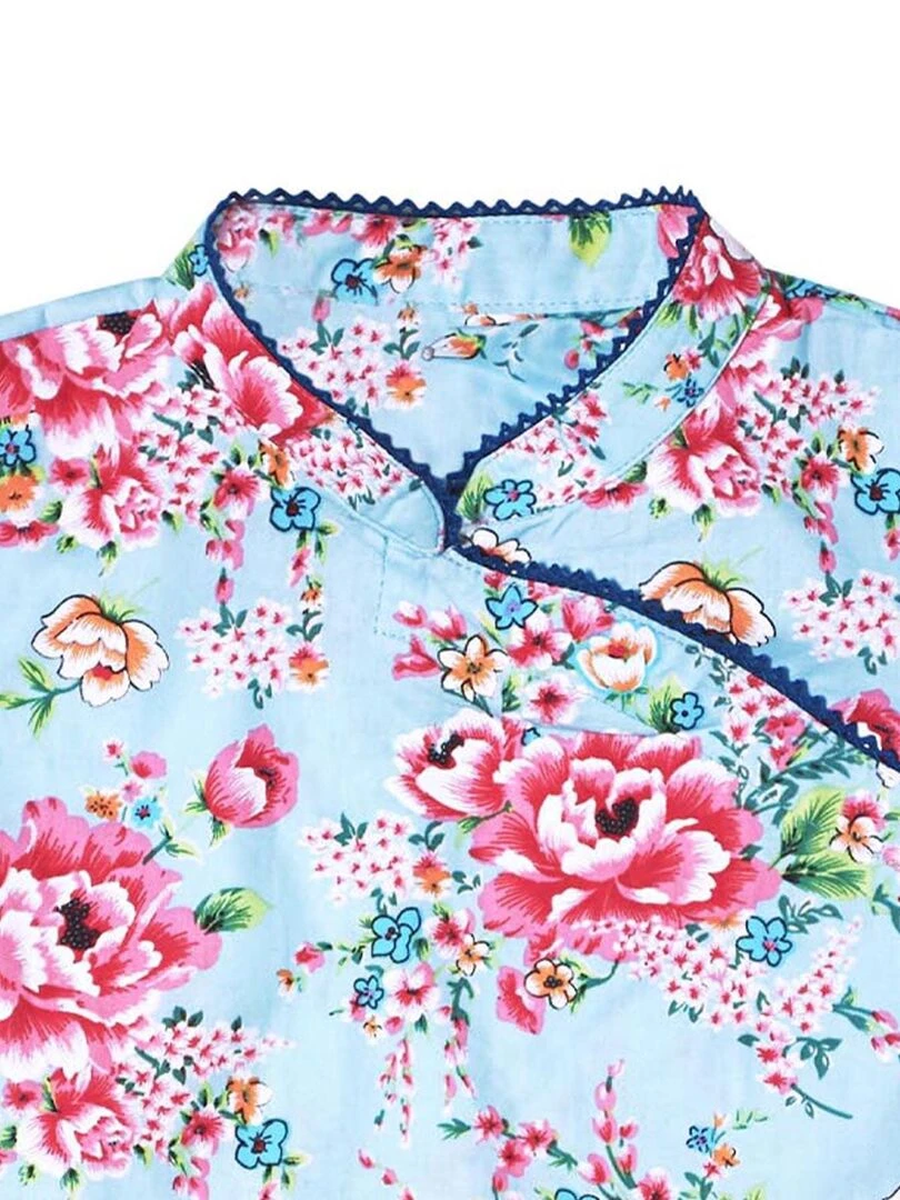 Blouse Chinoise Été Fille Bleu Turquoise Rose ANNAM 'LA FAUTE A VOLTAIRE' Bleu turquoise