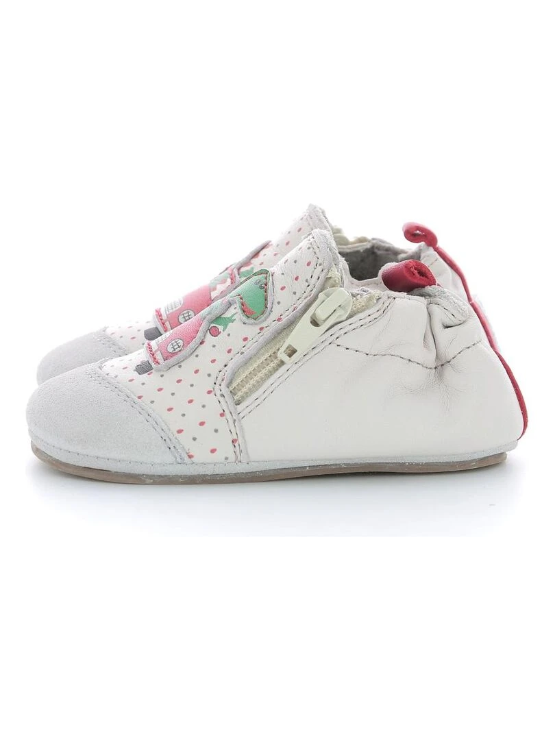 Chaussons Cuir Dino Trip   Beige