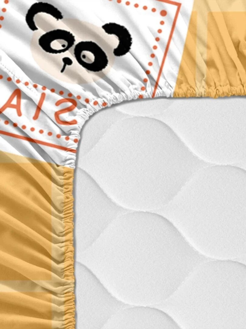 Drap housse World trip "Happyfriday"   Blanc
