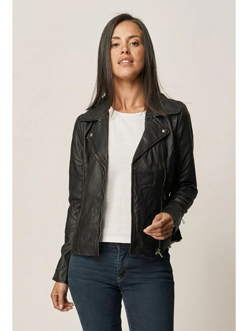 Lee Cooper Veste manches longues cuir regular fit BERRA Noir
