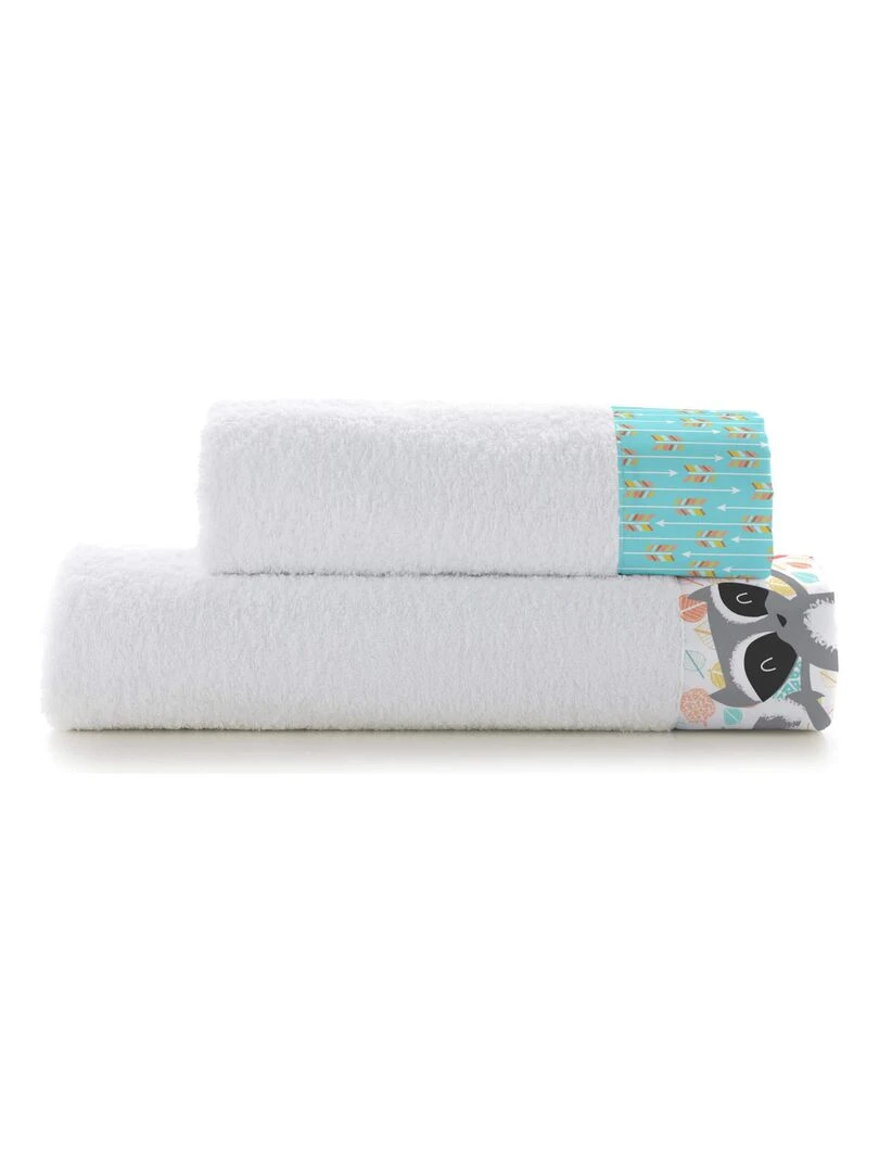 Lot de serviettes Fantasy "Happyfriday" Blanc