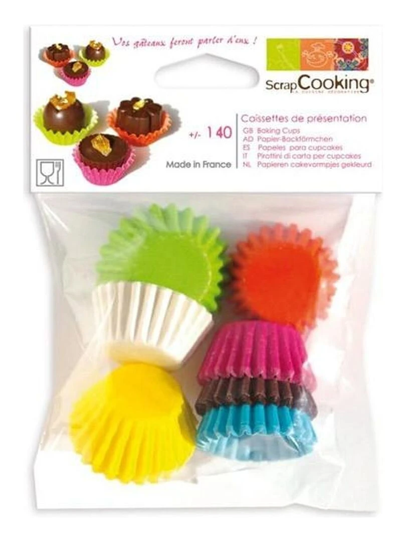 280 mini caissettes à cupcakes Multicolore