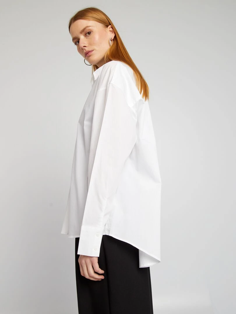 Chemise basique en popeline   blanc