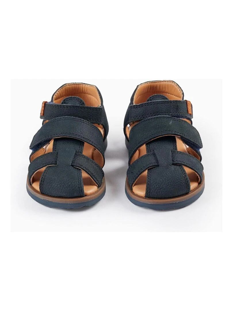 Sandales à lanières en cuir pour bébé garçon ATLANTIC COMPANY Bleu foncé