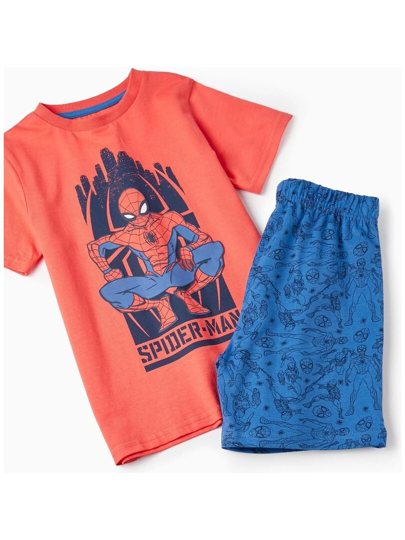 Pyjama en coton pour garçon 'Spider Man' manches courtes MARVEL SPIDERMAN   Rose