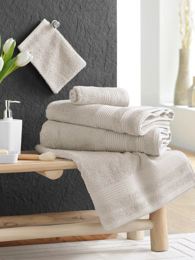 Lot de 2 gants de toilette Tendresse   Beige
