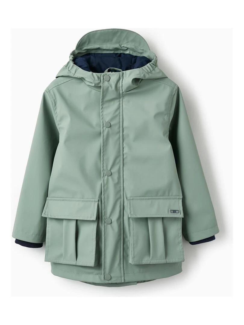 Parka en caoutchouc avec capuche pour garçon FLYING BIRDS Vert clair